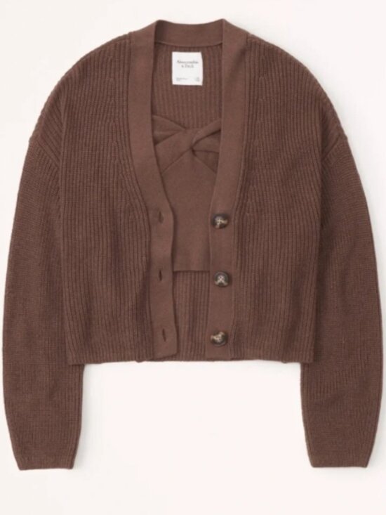 Abercrombie & Fitch Sweaters - Abercrombie & Fitch Twist Sweater Tank & Cardigan Matching Set Women's Small